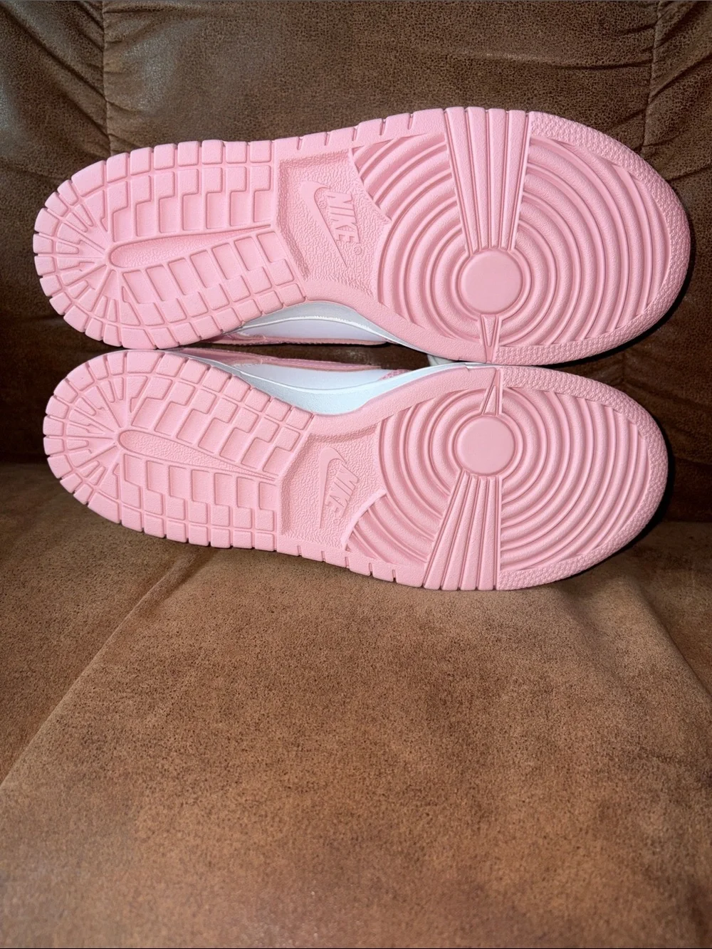 Nike Dunk Low Kids Pink and White Low-Top Sneakers with Extra Laces